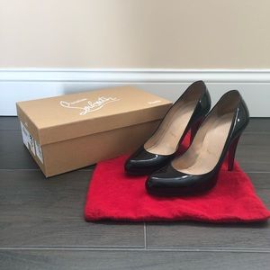 Christian Louboutin ‘DECOLLETE 868’ 100 Black Patent Calf Size 37